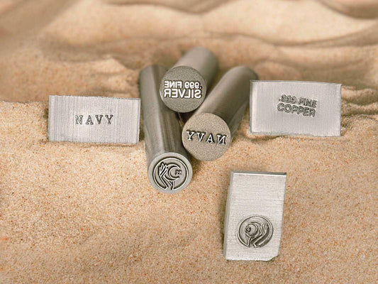 Hand Steel Personal Design Punch. Custom steel dies made to mark gold, silver, aluminum, copper, zinc, wood, leather, and more as easy as striking a hammer. Our stamps are made from high-quality, hardened steel to ensure durability and long-lasting performance.  Whether you desire a personal stamp featuring your signature, initials, logo, or any custom design, we can bring your vision to life.