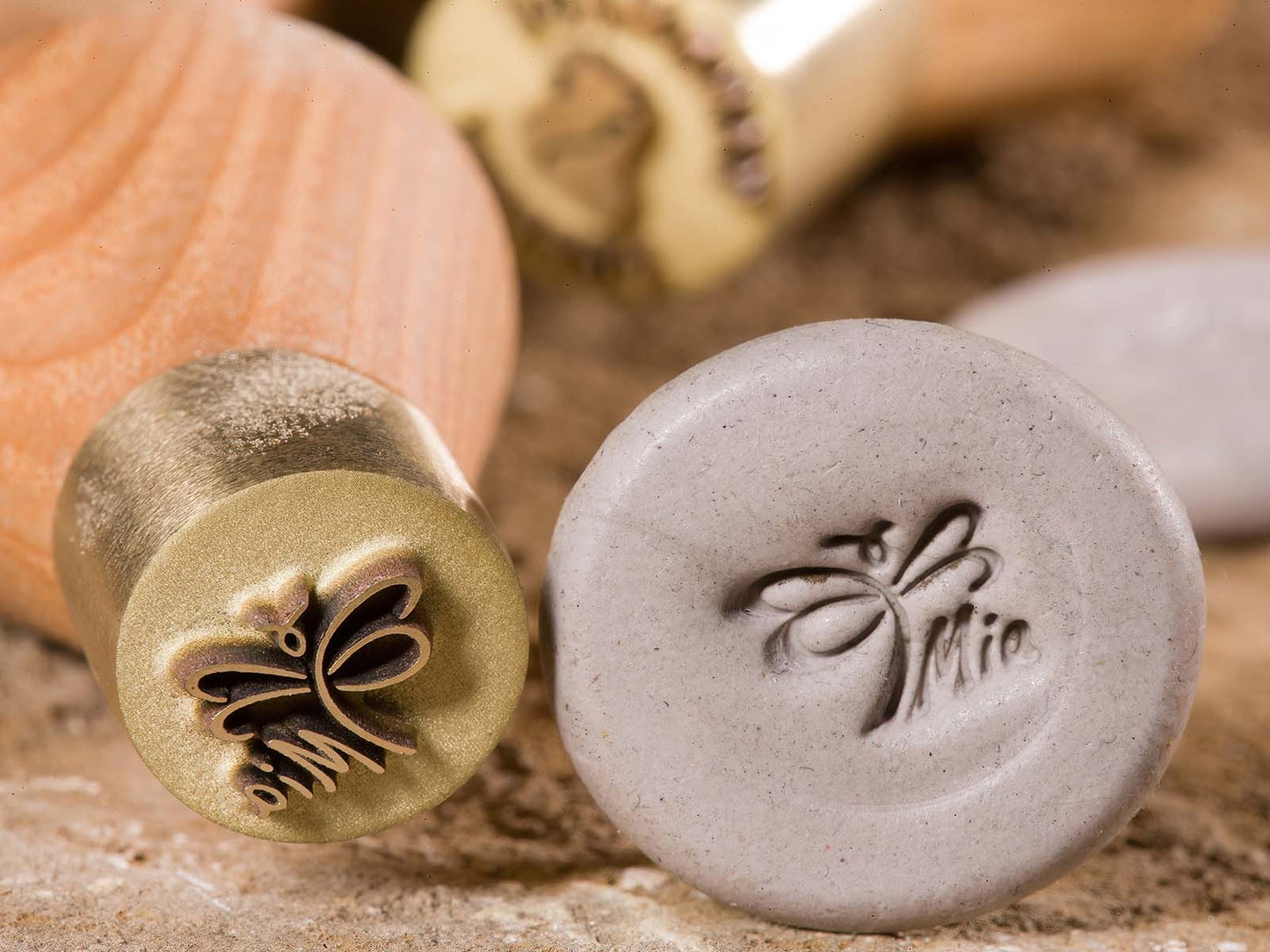 Personalized pottery stamp for clay