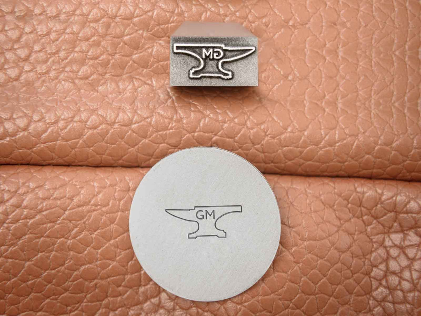 personal hand stamps are made from high-quality hardened steel to ensure durability and long-lasting performance. Blacksmith dies are used by heating the metal piece and then striking the stamp onto it, leaving a permanent and personalized mark.