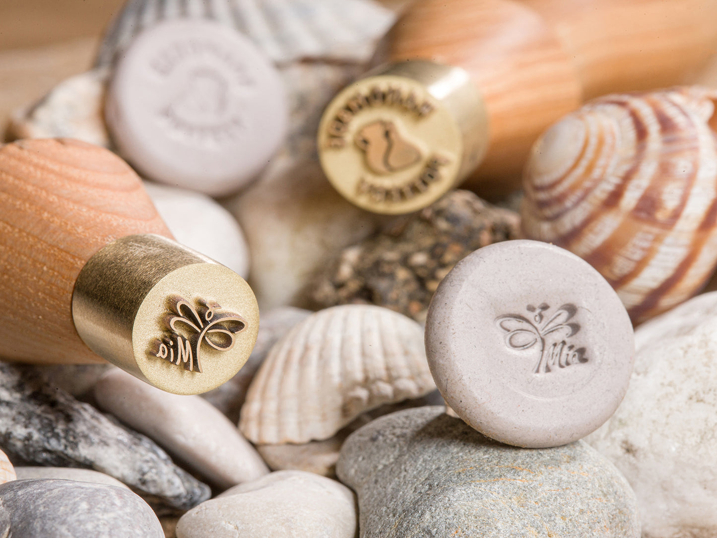 Personalized pottery stamp for clay