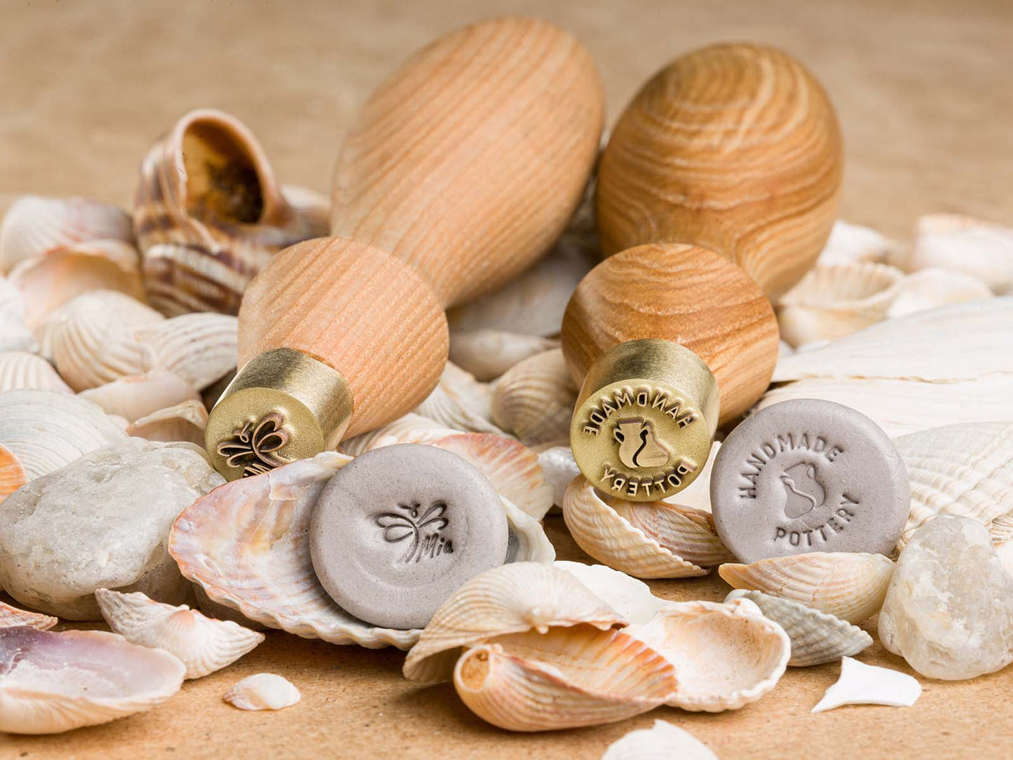 Personalized pottery stamp for clay