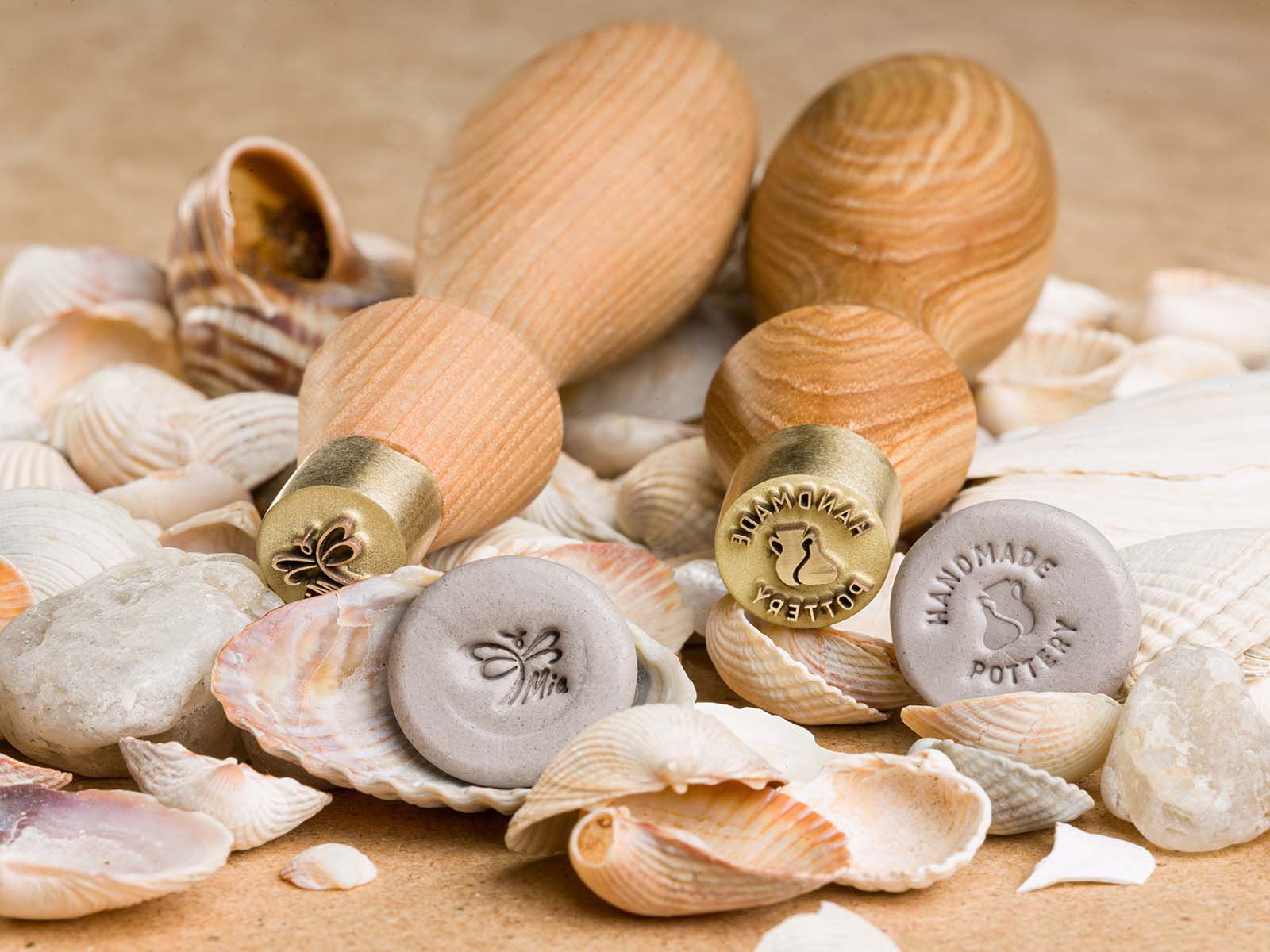 Personalized pottery stamp for clay