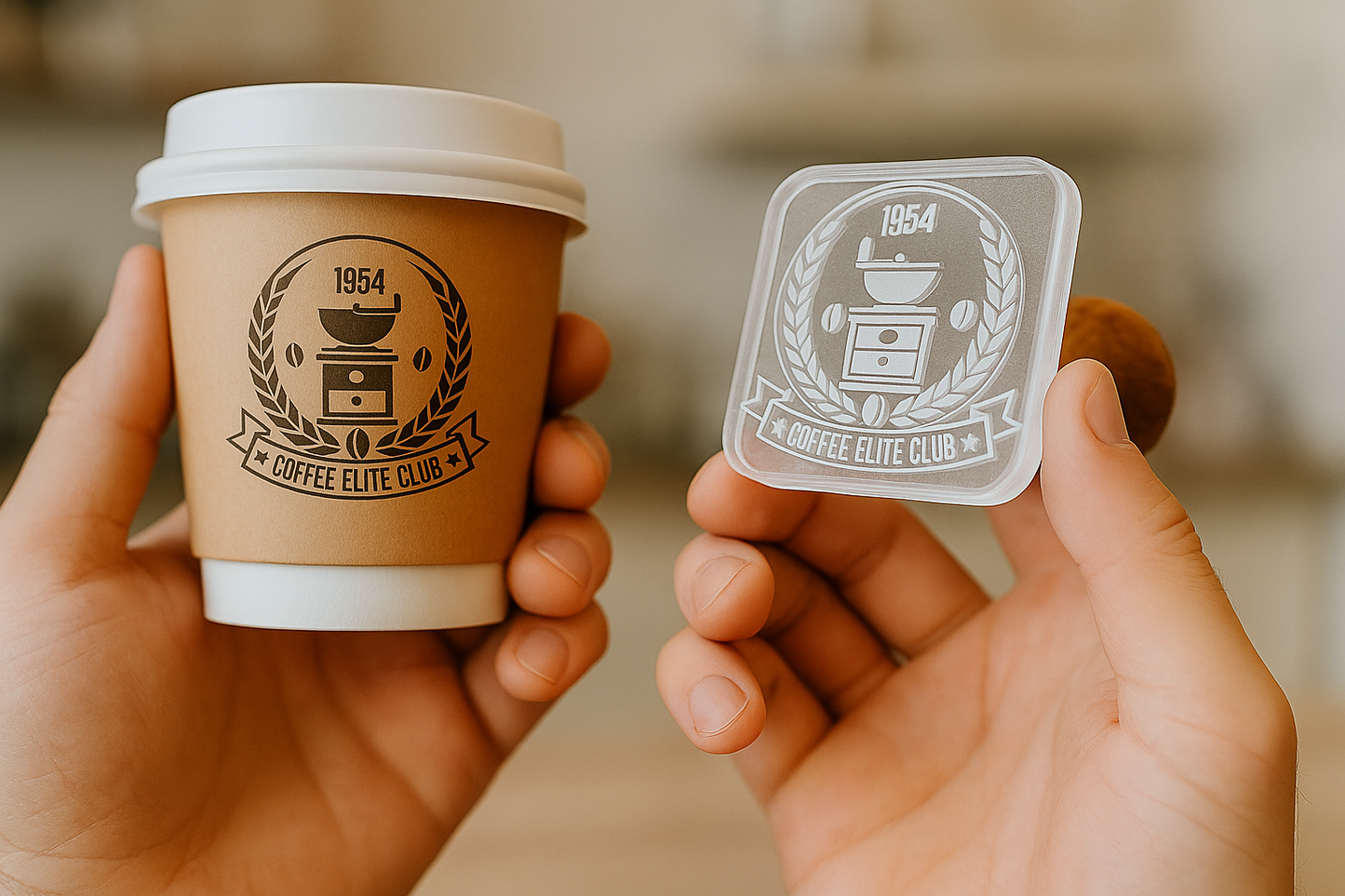 Custom Logo Stamp for Coffee Cups & Sleeves – Personalized Branding Tool for Cafés