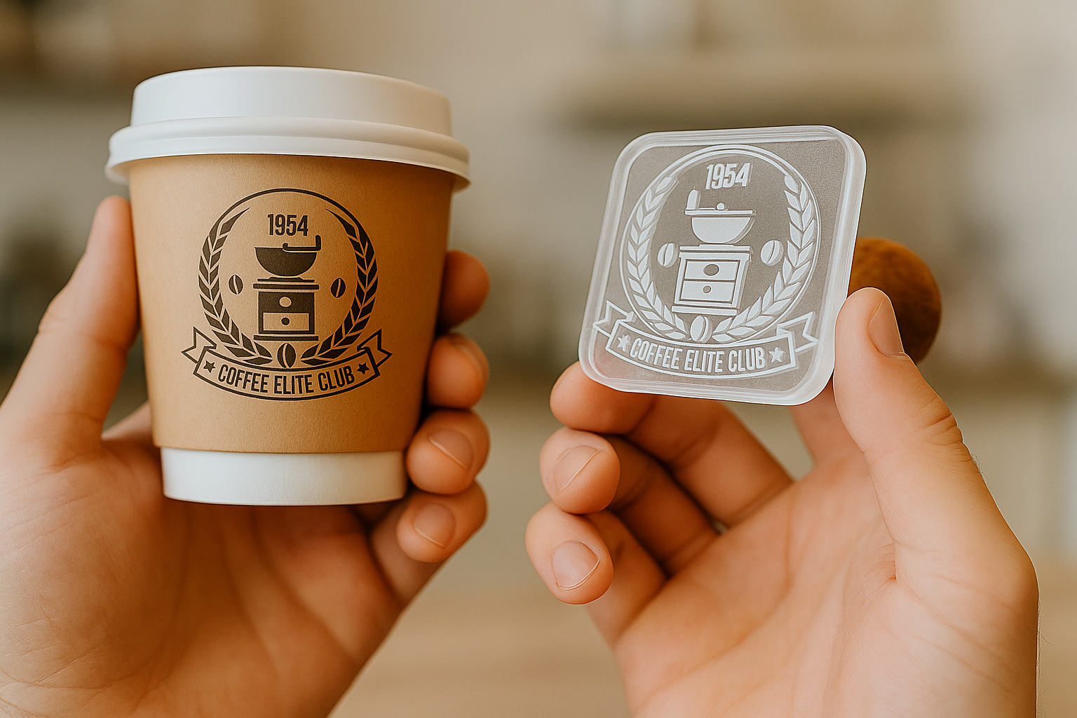 Custom Logo Stamp for Coffee Cups & Sleeves – Personalized Branding Tool for Cafés