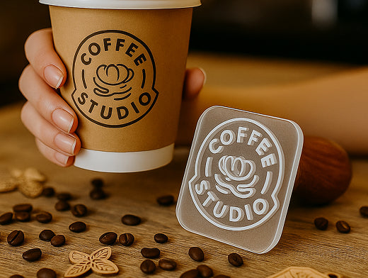 Custom logo stamp for coffee cups