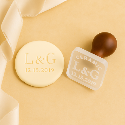Personalized Acrylic Wedding Stamp – Names, Date & Location Engraved