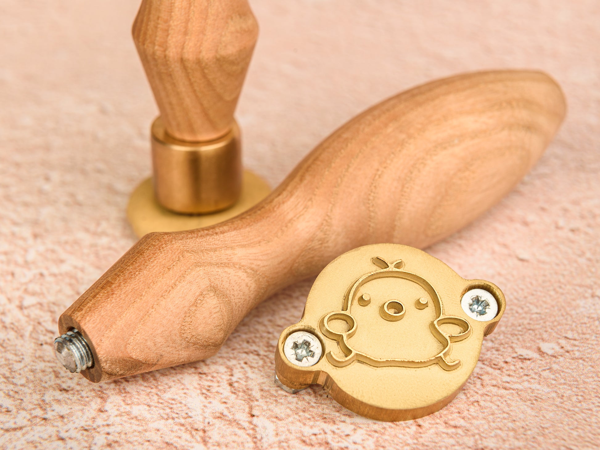 A Custom Engraved Metal (Brass) 1″ Clay Stamp - Claystamps