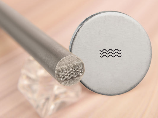 Straight Metal Stamping Tool for Jewelry & Stainless Steel With our metal stamp, you'll get the best stamping results on stainless steel, precious metals, wood, leather, and plastic. The sharp edges of the decorative die make stamping easier, and the result better. 