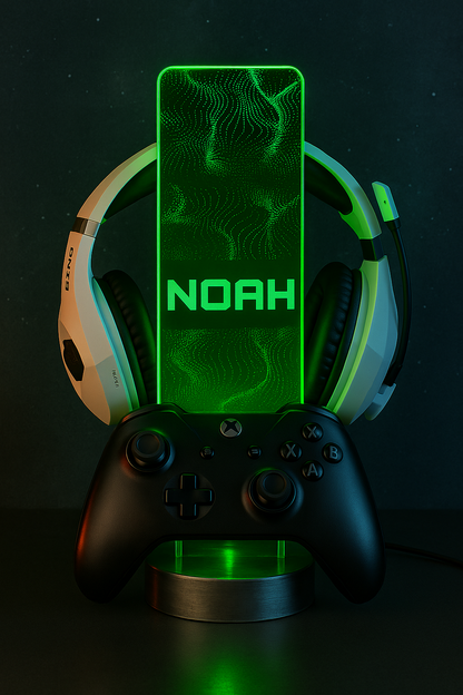 Personalized LED Acrylic Headphone and Controller Stand – Custom Gamer Tag Gift