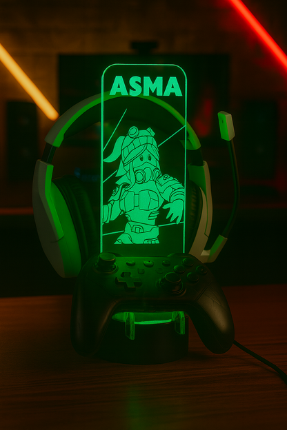 Personalized LED Acrylic Headphone and Controller Stand – Custom Gamer Tag Gift
