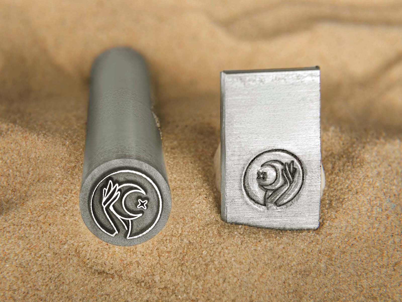 Hand Steel Personal Design Punch. Custom steel dies made to mark gold, silver, aluminum, copper, zinc, wood, leather, and more as easy as striking a hammer. Our stamps are made from high-quality, hardened steel to ensure durability and long-lasting performance.  Whether you desire a personal stamp featuring your signature, initials, logo, or any custom design, we can bring your vision to life.