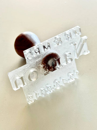 Personalized Acrylic Wedding Stamp – Names, Date & Location Engraved