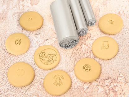 Custom Pottery Clay Stamps are deep engraved for quality marks.